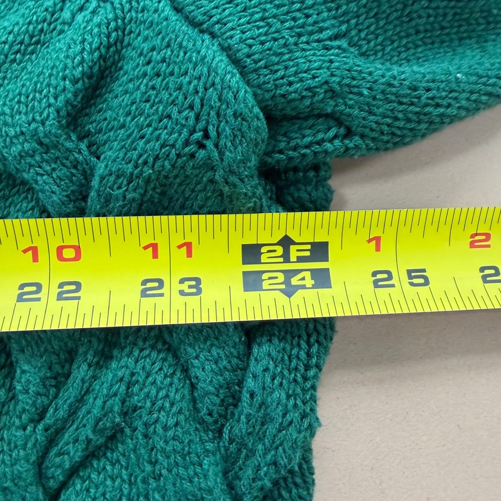 Lands End Drifter Hunter Green Cable Knit Sweater Womens 2X 20W-22W Fisherman - Picture 5 of 11